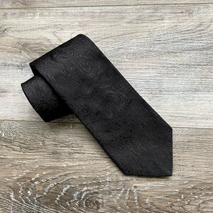 PRONTO UOMO Solid Black Jacquard Men's Tie Grad